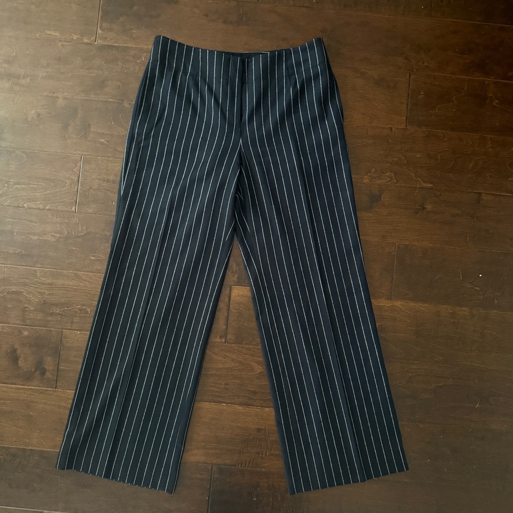 Talbots Navy Wool/Cashmere Blend Pinstripe Pants | Size 12
